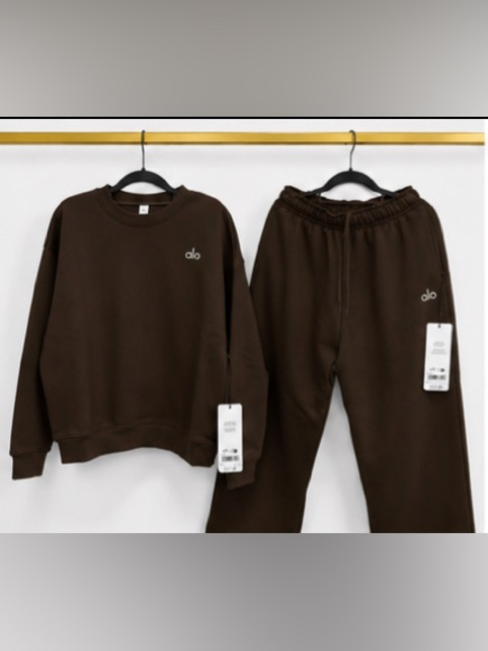 Brown Alo Sweater And Sweatpant Uncuffed Set